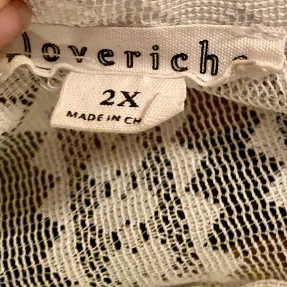 Loverich New without Tags Women’s White Lace Top Tunic. Size 2X. - Picture 3 of 3